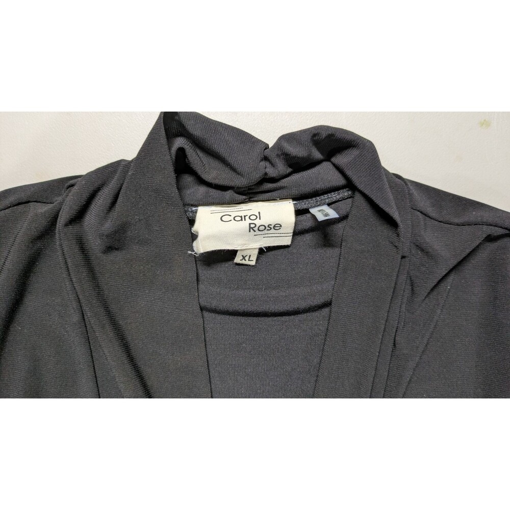 Pretty Carol Rose XL black one button front 3/4 sleeve shirt jacket - Picture 5 of 5